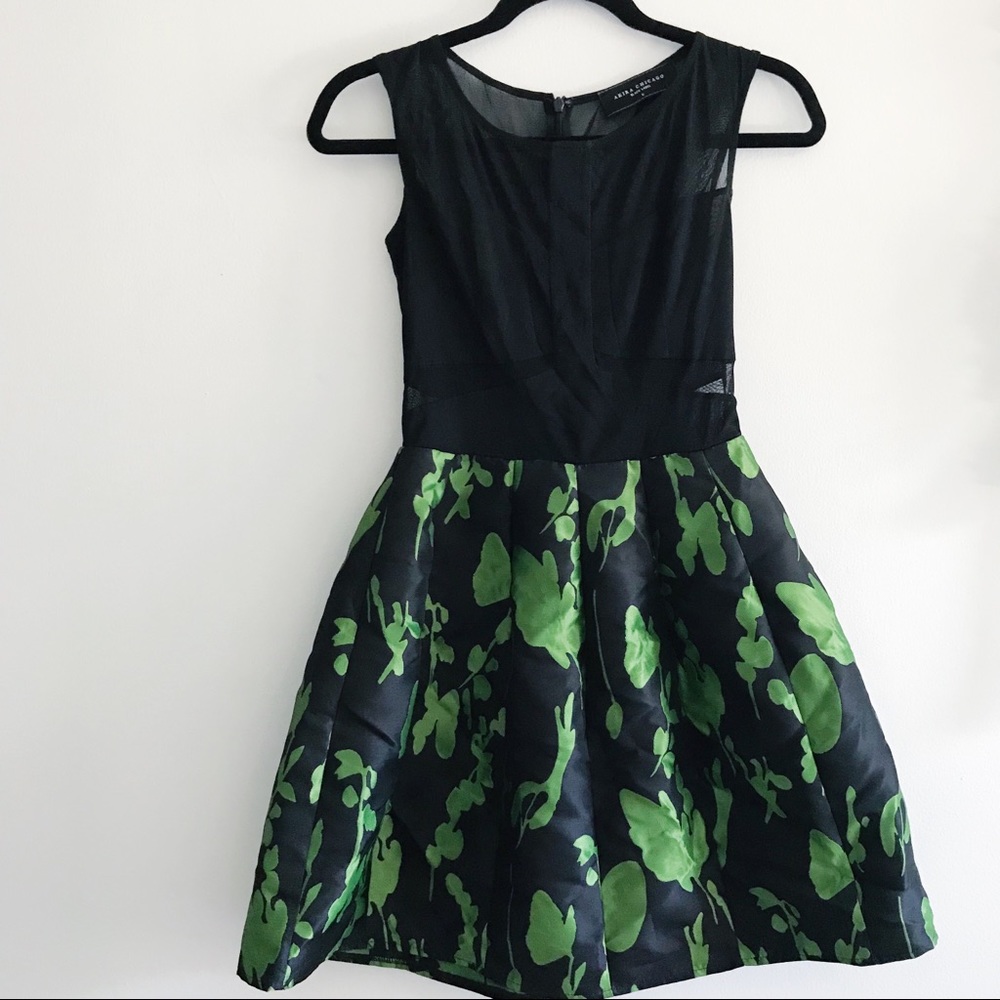 AKIRA Mesh with Abstract design Dress